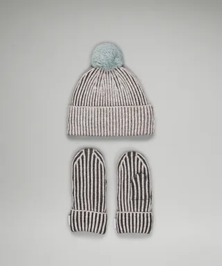 Textured Fleece-Lined Knit Cozy Set