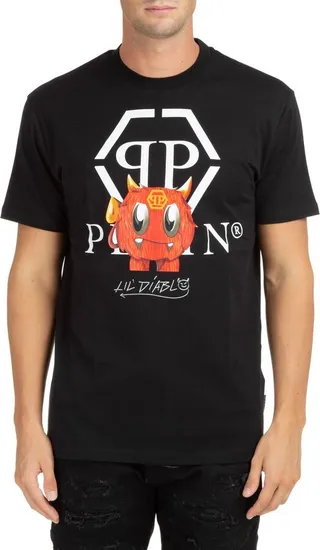 Philipp Plein Monster Logo Graphic Crewneck T-Shirt