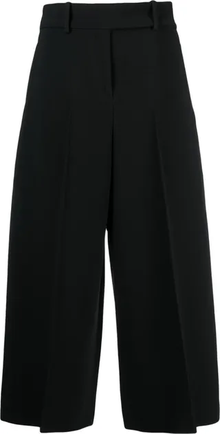Cropped Wide-Leg Tailored Trousers