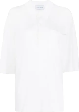 Koll fine-knit half-sleeve polo shirt