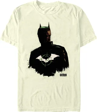 Men's The Batman Who Is Batman Silhouette T-Shirt - Beige - 3X Large