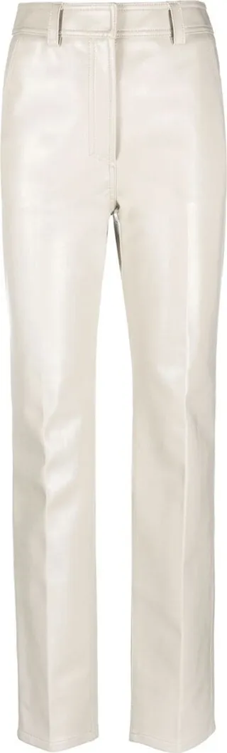 Straight-Leg Faux-Leather Trousers