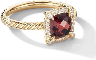 18kt yellow gold Petite Chatelaine garnet and diamond ring