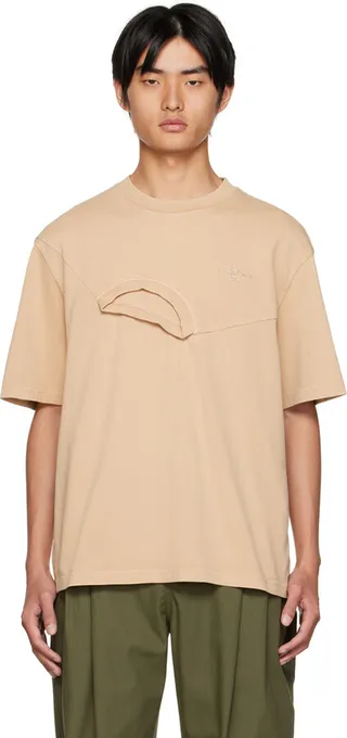 Feng Chen Wang Khaki Double Collar T-Shirt