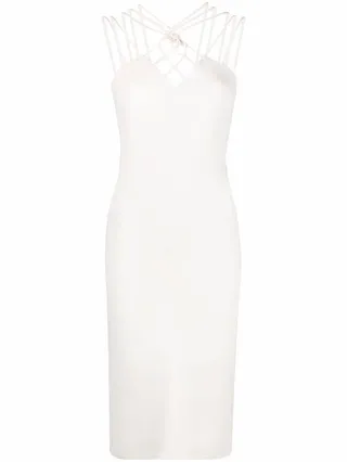 Strap-Detail Mid-Length Dress