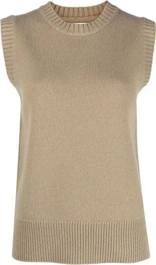 Crew Neck Cashmere Vest