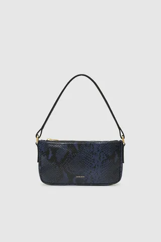 ANINE BING Bianca Bag in Blue Snake