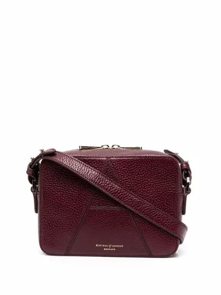 A leather camera bag