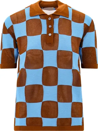 Silk and cotton polo shirt