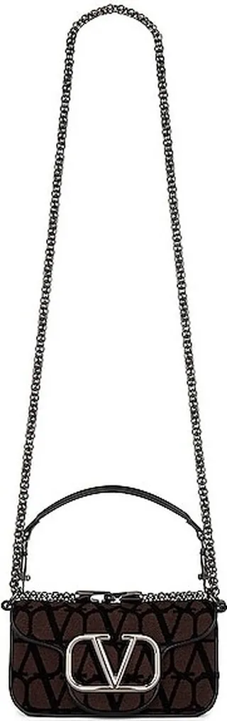 Valentino Garavani Small Loco Shoulder Bag in Brown