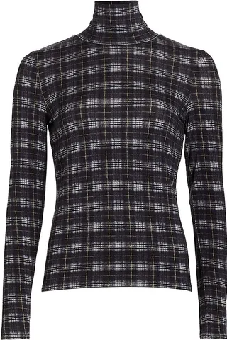 Plaid Turtleneck Top