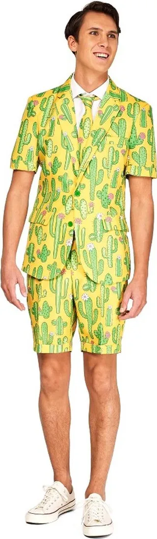 Suitmeister Men's Party Suit - Summer Sunny Yellow Cactus - Multicolor - Size: M