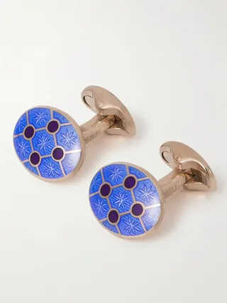 + Deakin & Francis Rose Gold-Plated and Enamel Cufflinks