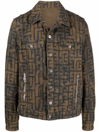 Corrosion Monogram-Print Denim Jacket
