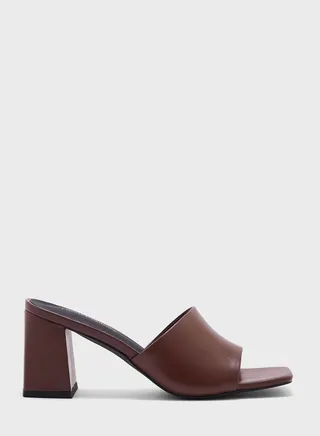 Wide Strap Mid Heel Sandals