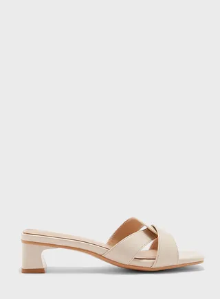 Twisted Flared Heel Sandal