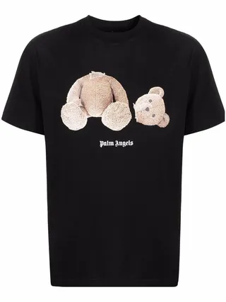 bear-print T-shirt