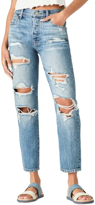 Lucky Brand Drew High-Rise Ripped Mom Jeans