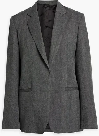 Herringbone wool-blend blazer