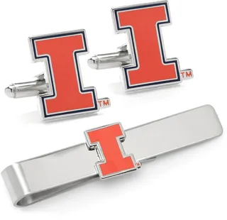 NCAA Illinois Cuff Links & Tie Bar