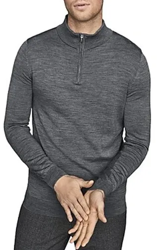 Reiss Blackhall Wool Funnel Neck Half Zip Sweater