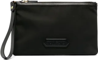 Logo-Patch Zip-Up Pouch