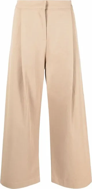 Wide-Leg Cropped Trousers