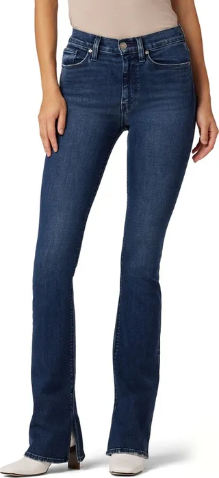 Barbara High Waist Slit Hem Bootcut Jeans