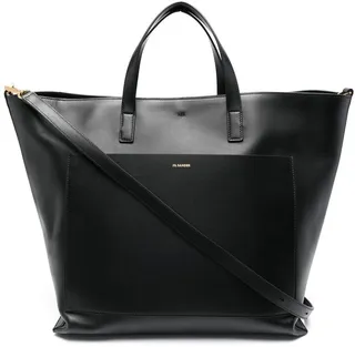Logo-Print Leather Tote Bag