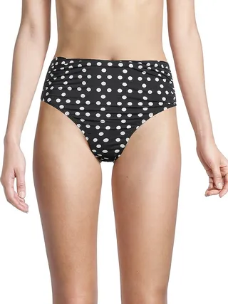 Ruched Polka Dot Bikini Bottom