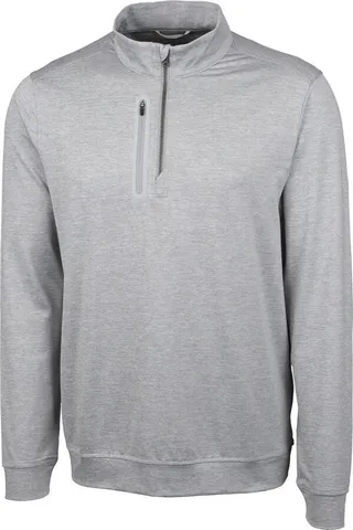 Cutter & Buck Stealth Heathered Mens Big and Tall Quarter Zip Pullover Jacket - Polished - 4X Large Tall