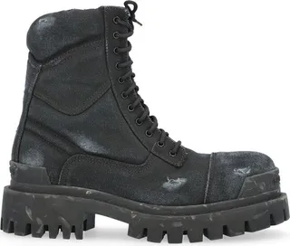 Balenciaga Distressed Lace-Up Boots