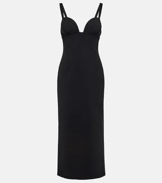 Wool-blend midi dress