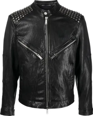 Studded Leather Biker Jacket