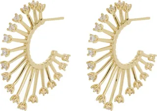 Gold Plated Crystal Burst Stud Earrings