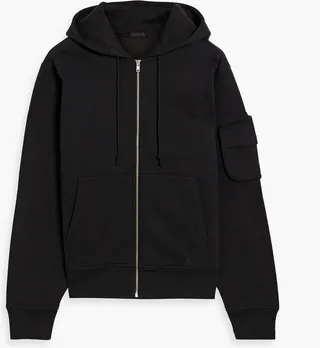 Cotton-blend fleece zip-up hoodie