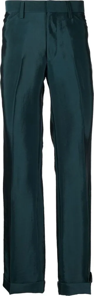 Pleated Straight-Leg Trousers