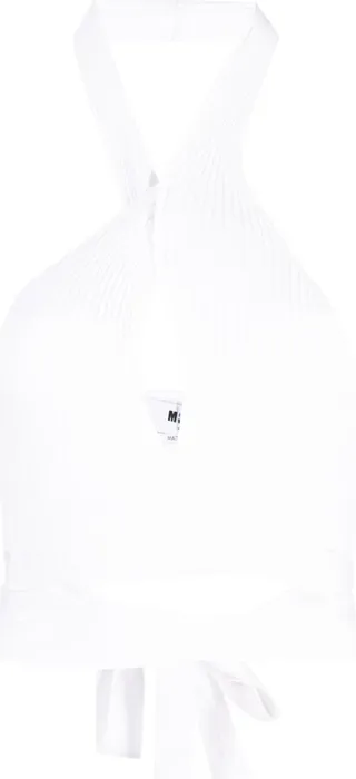 Ribbed-Knit Halterneck Top