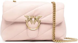 'love Classic Puff' Pink Shoulder Bag With Diagonal Maxi Quilting In Leather Woman Pinko