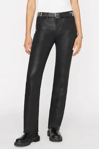 Le Mini Boot Cut Jean in Noir Coated
