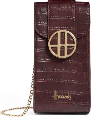 Harrods Mini Croc-Embossed Nano Bag