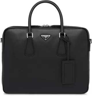 Saffiano leather briefcase