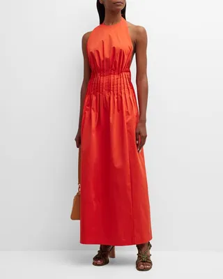 Pampelonne Sleeveless Pleated Maxi Dress