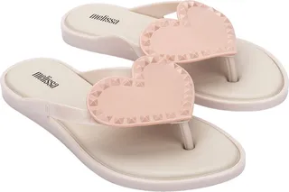 Melissa - Lily Heart Flip Flop Nude Contrast