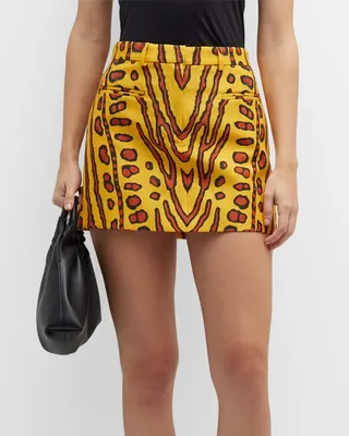Zola Butterfly Wing-Print Mini A-Line Skirt