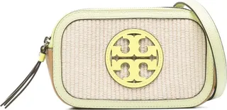 mini Miller contrasting raffia crossbody bag