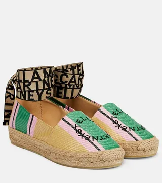 Gaia logo striped espadrilles