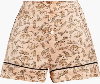 Catalyna printed silk-satin pajama shorts