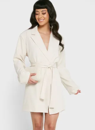 Oversized Tie Detail Dress