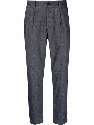 Pleat-Front Ankle-Crop Trousers